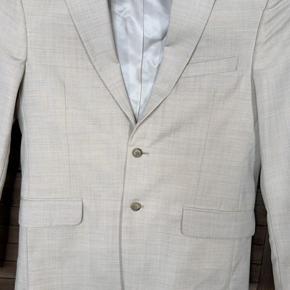 Jos. A. Bank Wool Sport Coat Mens 40 RG Signature Tailored Fit Beige Blazer